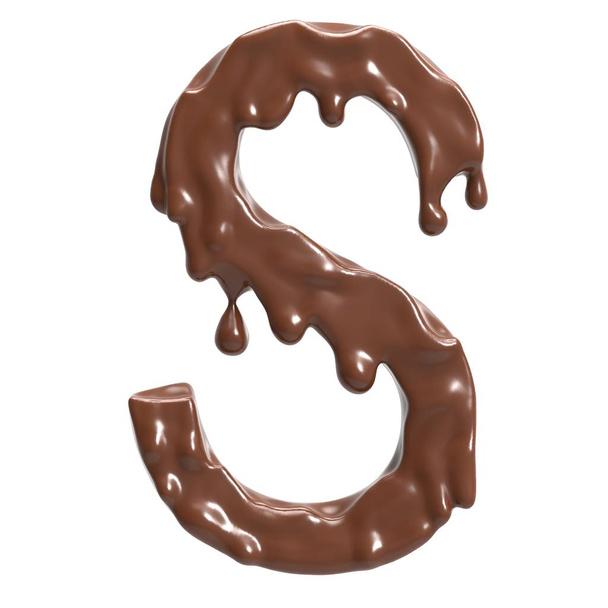 Lettera S. Alfabeto di cioccolato stilizzato. rendering 3d
. - Foto, immagini