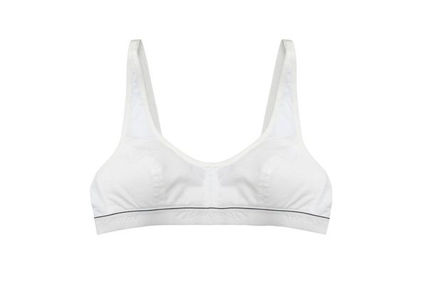 sports white bra isolated on white - Фото, изображение