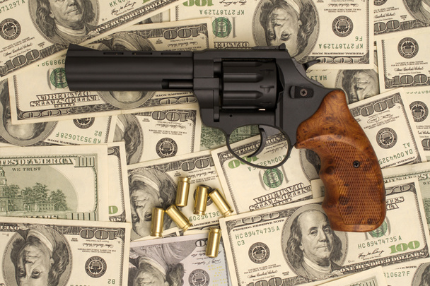 ピストル弾薬ドルの背景 - 写真・画像