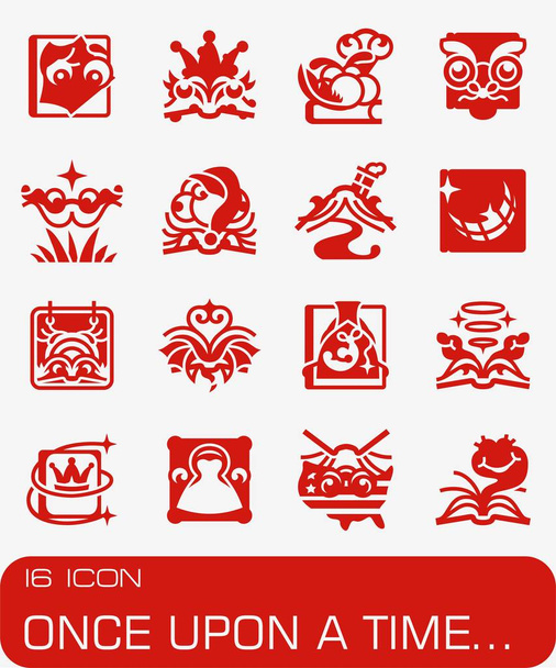 Once Upon A Time vector icon set - Vector, afbeelding
