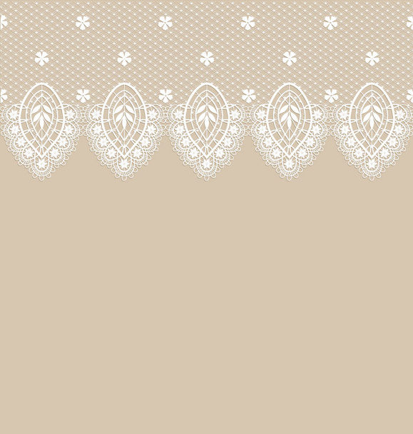 Invitation card with lace border on beige background - Foto, immagini
