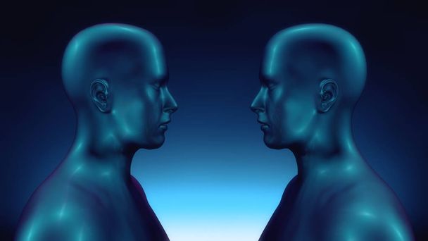 3 boyutlu görüntüleme. İnsansı figürler klonlanıyor - Fotoğraf, Görsel