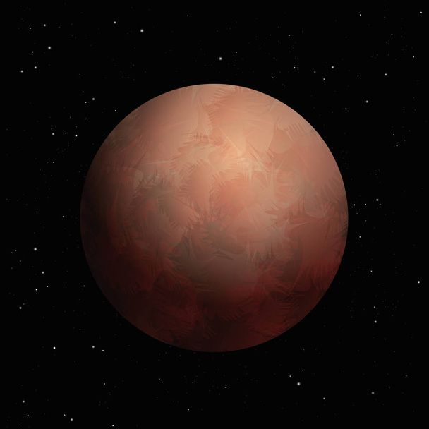 Mars - artistic vector illustration of red mars on starry background. - Vector, Image