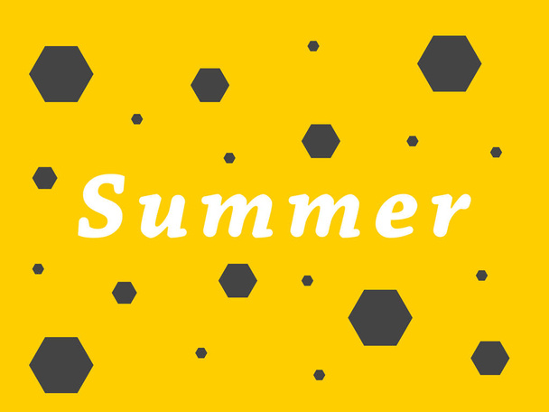 Summer inscription on a yellow background - Vector, Image