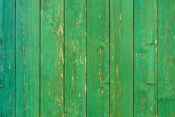 Hämmästyttävän kaunis vanha rakenne vihreä puinen seinä säröillä maali 2018
 - Valokuva, kuva