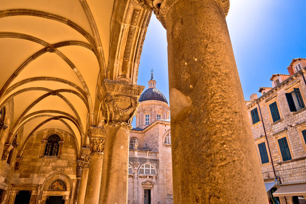 Dubrovnik Straße historische Architektur und Bögen Blick - Foto, Bild