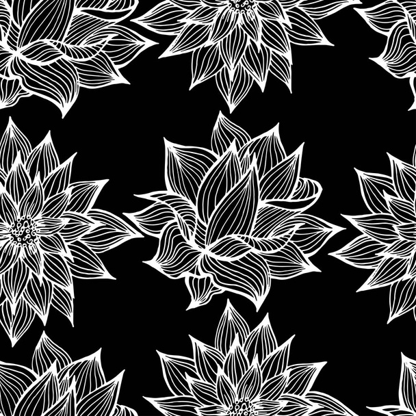 Vector seamless pattern with flowers - Vettoriali, immagini