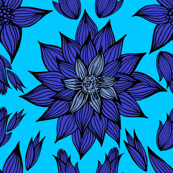 Vector seamless pattern with flowers - Vektor, kép