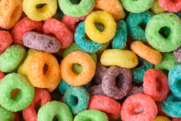 Cereal background. Colorful breakfast food   - 写真・画像