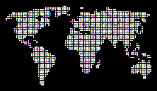 Mapa mundial de puntos - Vector, imagen