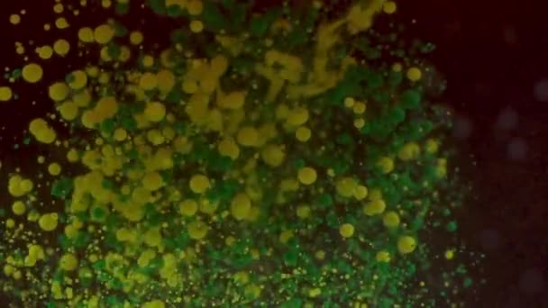 λάδι κίτρινου χρώματος πράσινο φυσαλίδες ακρυλικά - Πλάνα, βίντεο