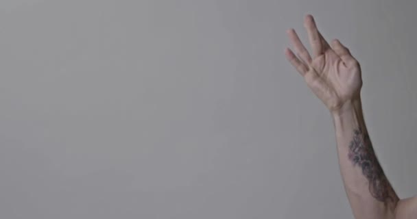 Київ, Україна - 22 лютого 2018: чоловічий руку спінінг і кидали офіційний УЄФА чемпіонів Ліга 2018 сезон м'яч (Adidas остаточний м. Київ) під час Ліги чемпіонів  - Кадри, відео