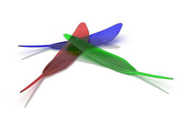 RGB quill on white background - Foto, afbeelding