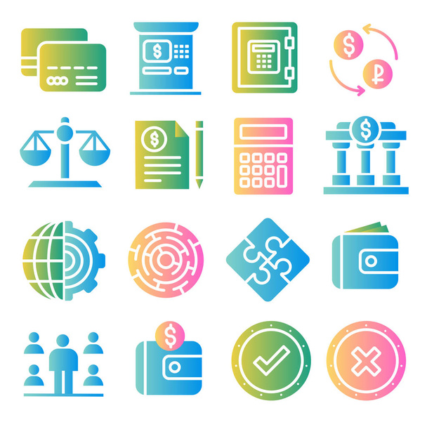 Набір значків кольорів бізнесу та фінансів
 - Вектор, зображення