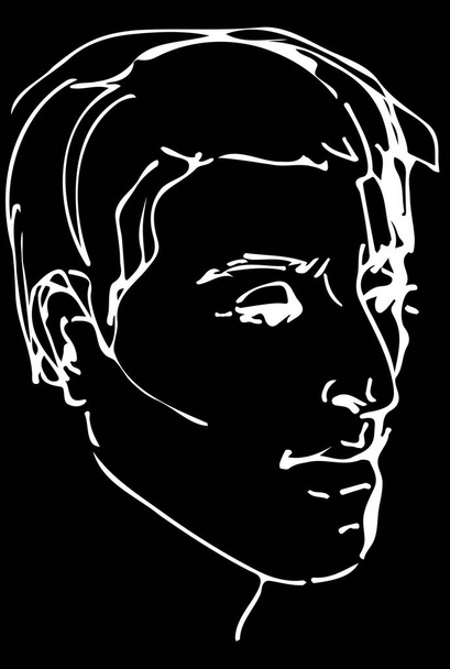  vektor skicu profilu krásný muž - Vektor, obrázek
