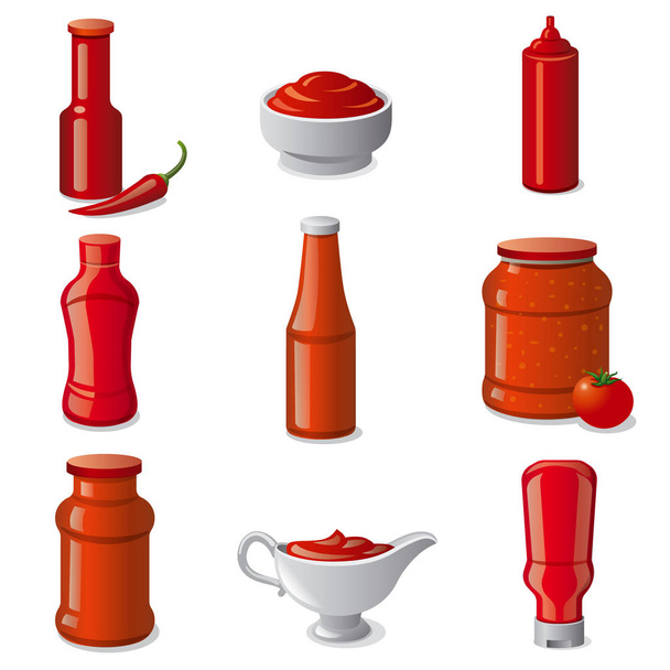 ketchups and sauces - Vektor, kép