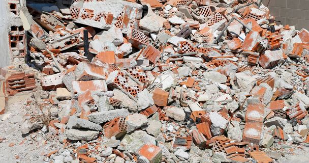 debris and bricks of a destroyed house - Photo, Image