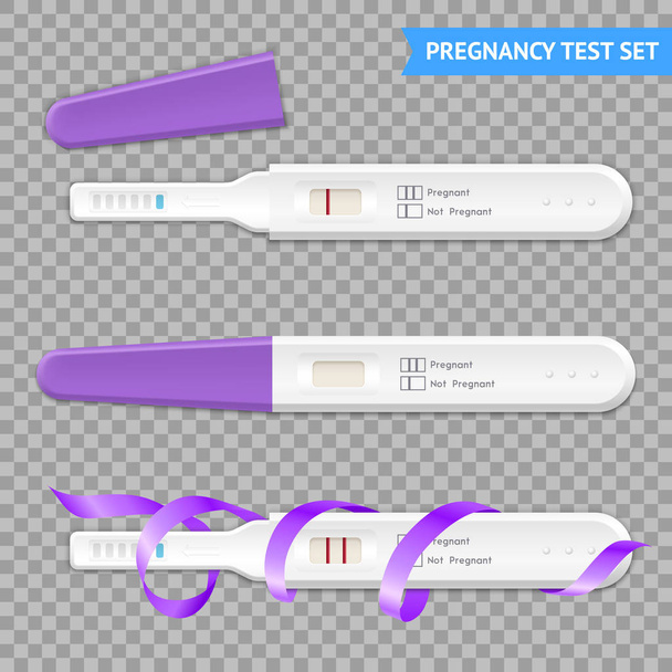 Pregnancy Tests Realistic Transparent  - Vector, Image
