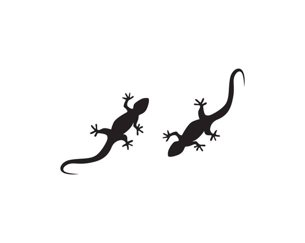 Eidechse Chamäleon Gecko Silhouette schwarzer Vektor 10 - Vektor, Bild