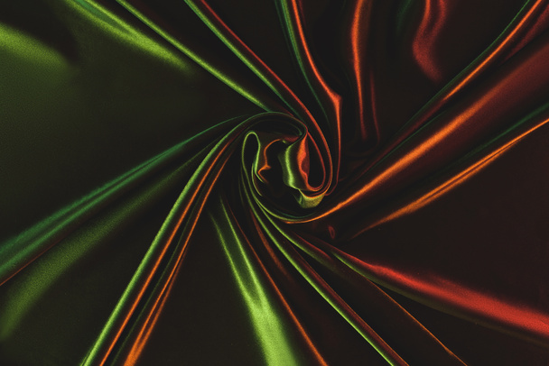 крупним планом вид темно-зеленої збитої шовкової тканини як фон
 - Фото, зображення