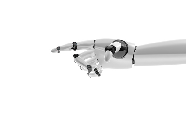 Robotic hand on white background - Foto, afbeelding