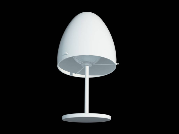 Representación 3d de un colgante de lámpara blanca aislado en un backgro negro
 - Foto, imagen