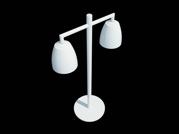 3d renderização de um pingente de lâmpada branca isolado em um backgro preto
 - Foto, Imagem