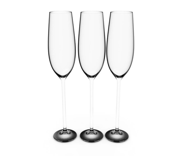 Empty wine glass isolated on white background 3d render - Fotografie, Obrázek