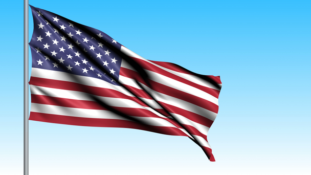 Hermosa bandera de los EE.UU. ondeando en el viento
 - Imágenes, Vídeo