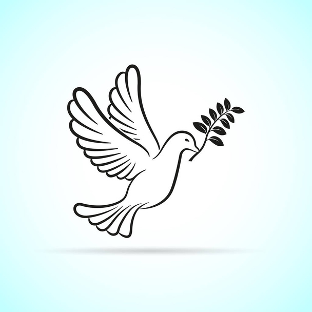 Ícone de pomba no fundo branco
 - Vetor, Imagem