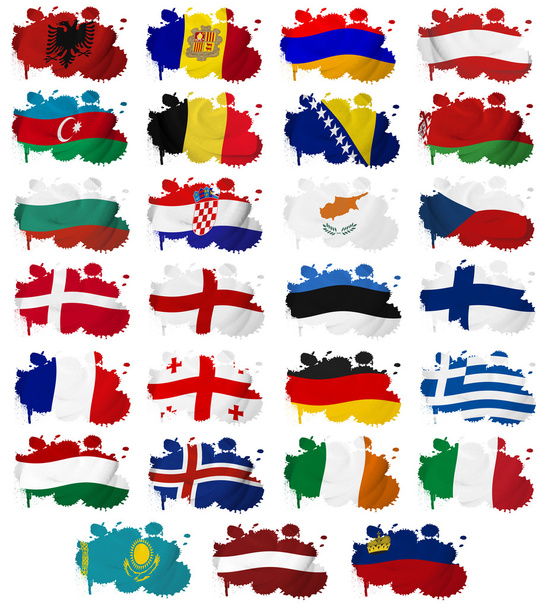 Ευρώπη χώρες σημαία λεκέδες μέρος 1 - Φωτογραφία, εικόνα