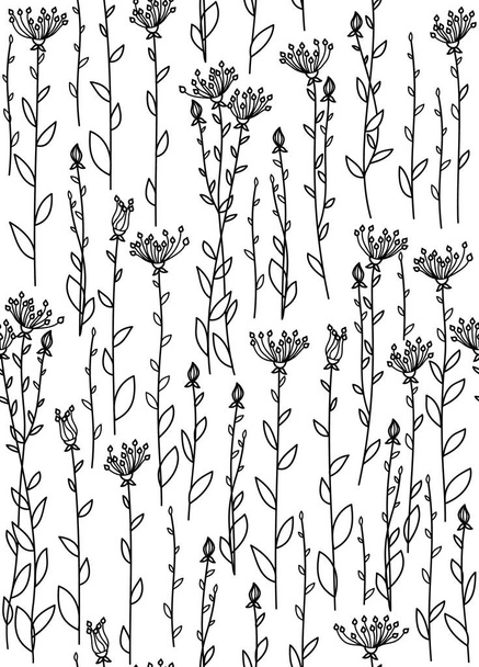 seamless floral pattern on white background - Vector, Image