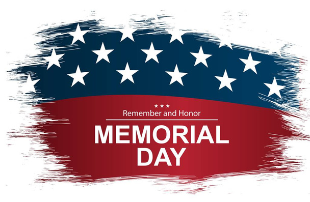Ilustración vectorial en USA National Memorial Day. Bandera de EE.UU. como fondo
. - Vector, imagen