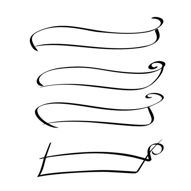 Ensemble de bannière de cadre de ruban de calligraphie vectorielle
 - Vecteur, image