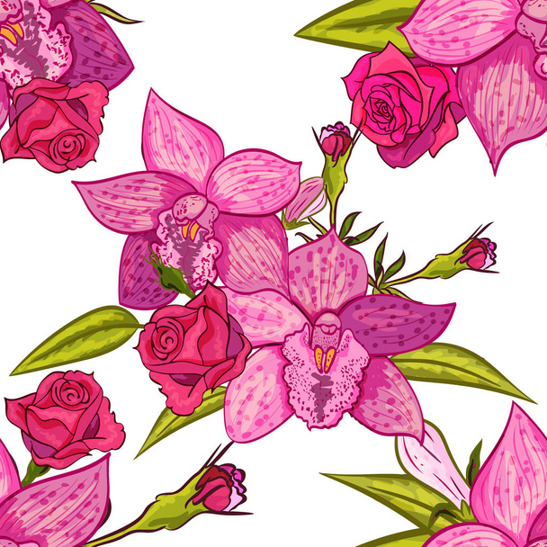Vector patrón de flores sin costura
 - Vector, imagen