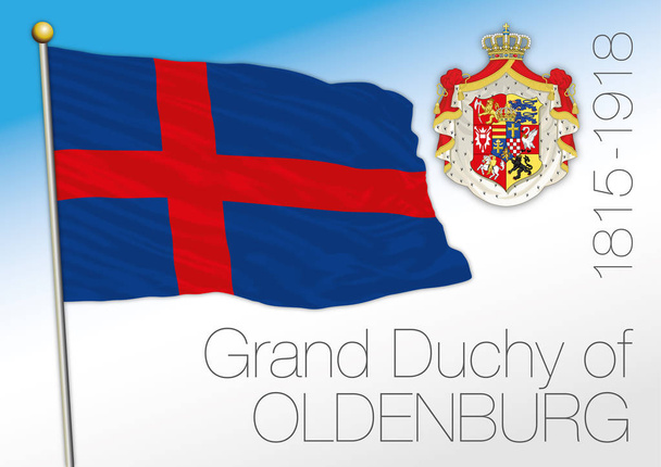 Bandeira histórica do Ducado de Oldenburg, Alemanha
 - Vetor, Imagem