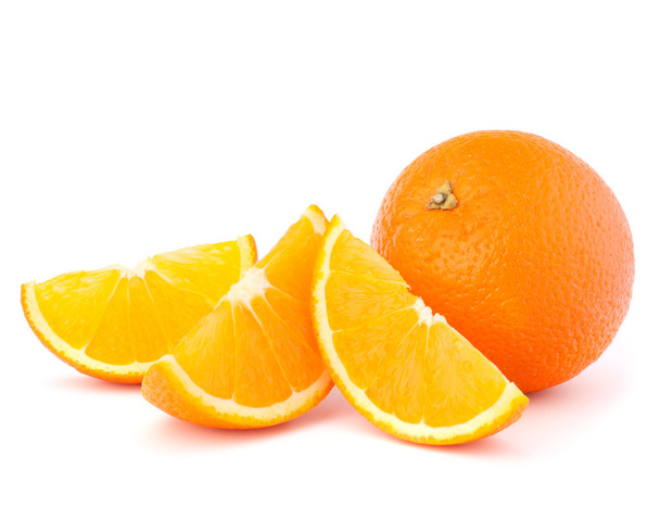 Whole orange fruit and his segments or cantles - Φωτογραφία, εικόνα