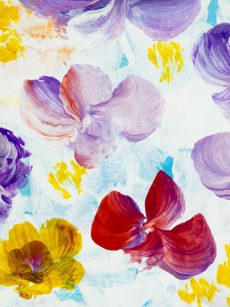 Абстрактні барвисті квіти, ручний пофарбований фон
 - Фото, зображення