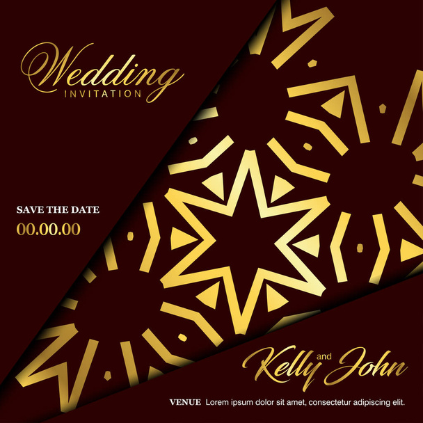 Wedding card design template - Vector, Image