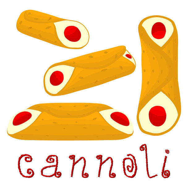 Illustration vectorielle pour diverses gaufres sucrées Dessert sicilien c
 - Vecteur, image