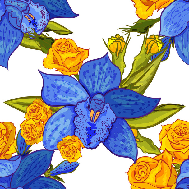 vector seamless flower pattern - Vettoriali, immagini