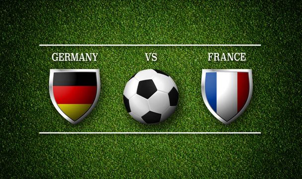 Football Match schedule, Germany vs France, flags of countries a - Photo, Image