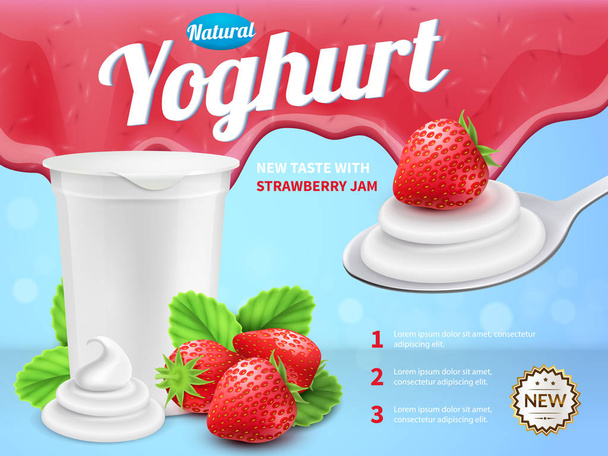 Yogurt Composizione realistica
 - Vettoriali, immagini