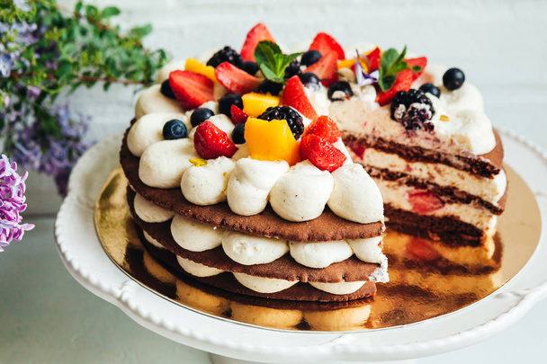delicious and beautiful dessert for a family bakery - Fotoğraf, Görsel