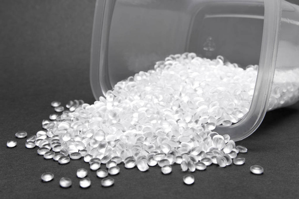 HDPE. Transparent Polyethylene granules.Plastic pellets. Plastic - Photo, Image