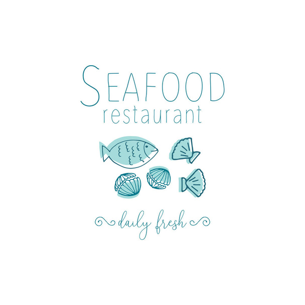 Hand Drawn Seafood illustration - Vector, Image