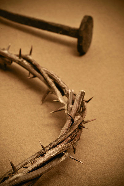 Crown of thorns and nails - Photo, Image