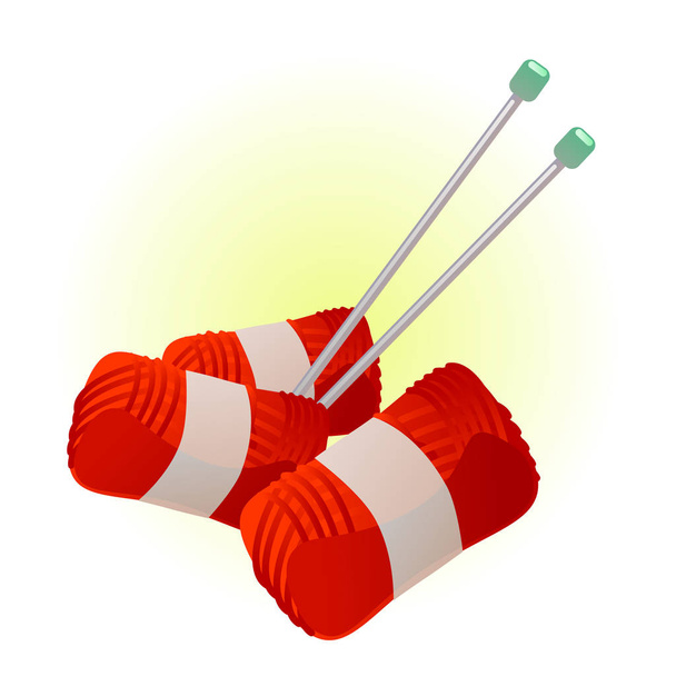 Red yarn vector illustration - Vecteur, image