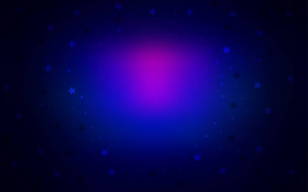 Dark Pink, Blue vector layout with bright stars. - Vector, Image