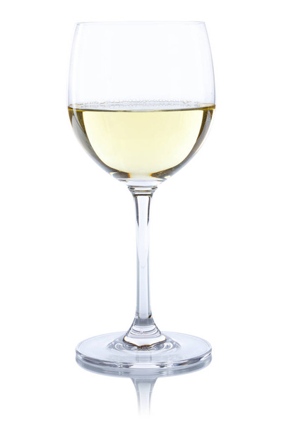 Copa de vino blanco aislada en blanco
 - Foto, Imagen